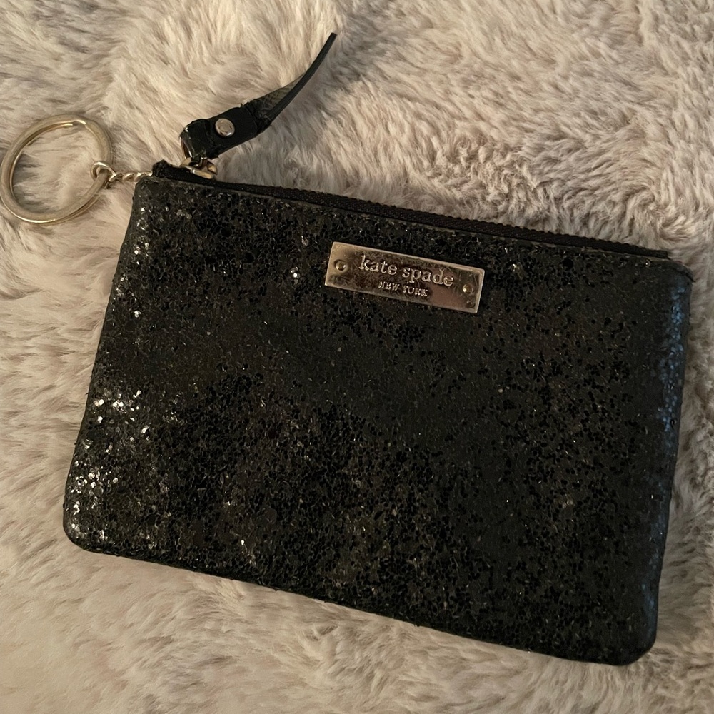 Kate Spade Black Glitter Coin Purse
